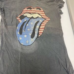 The Rolling Stones Kids Shirt - Black with Red, White, and Blue Graphic